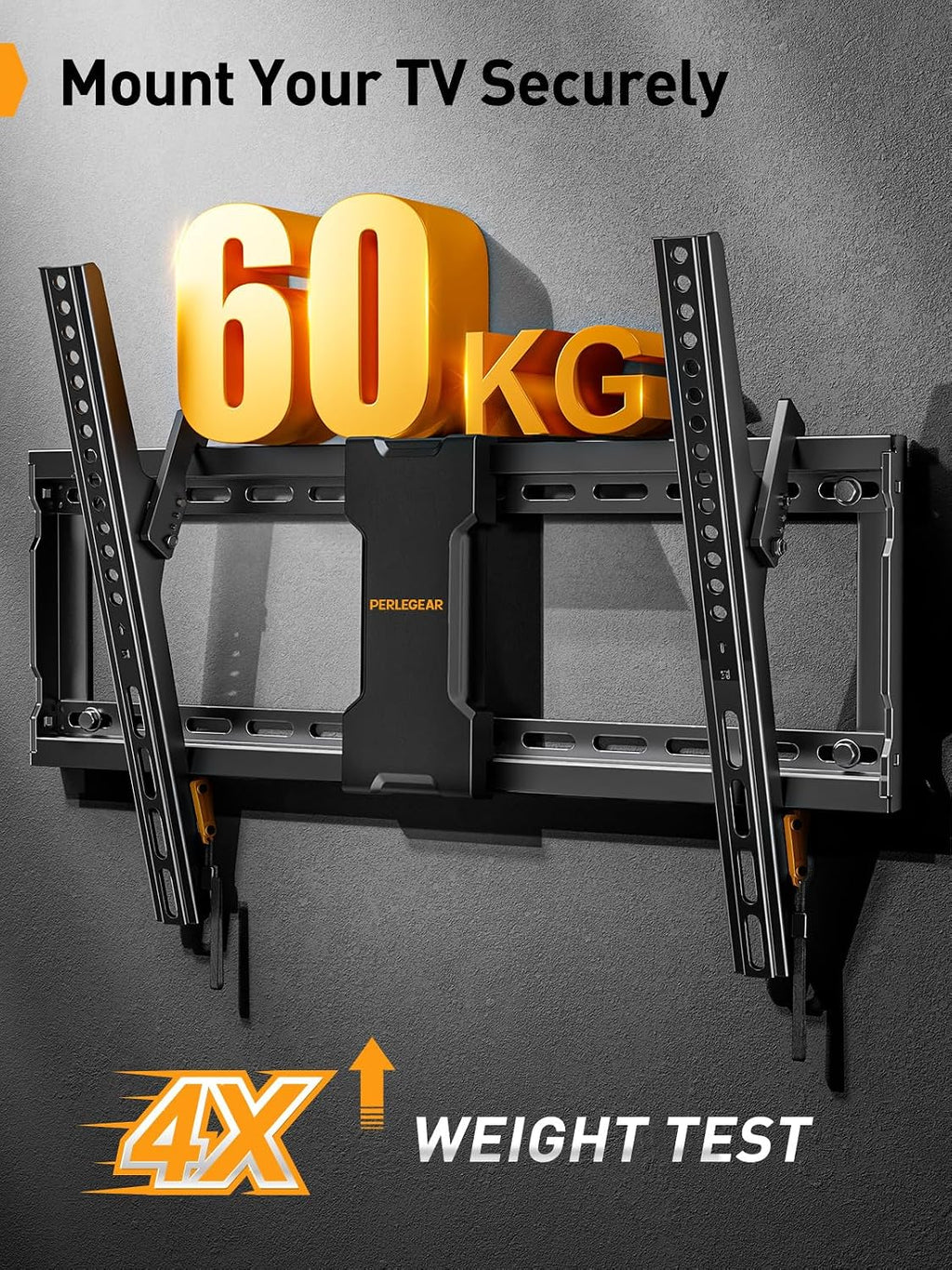 Perlegear Tilt TV Wall Bracket for 37–82 inch LCD LED TVs up to 60kg