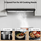 CIARRA Ductless Range Hood 30 inch Under Cabinet Hood Vent for Kitchen Ducted and Ductless Convertible CAS75918A