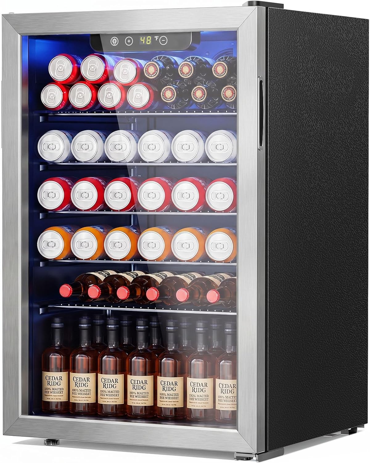 Antarctic Star Beverage Refrigerator Cooler 68 Can, Mini Fridge with Glass Door for Beer Drinks Wine,Freestanding Small Fridge with Electronic Temperature Control for Home and Bar,1.7 cu.ft