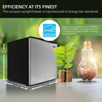 Whynter Upright Mini Freezer, 3.1 Cu Ft, Silver, CUF-301SS