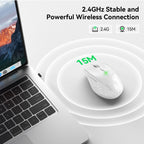 TECKNET Wireless Mouse for Laptop, 4800 DPI Optical Computer Mice with 6 Adjustable Levels, 30 Months Long Battery Life 2.4G Cordless USB Silent Mouse for Notebook, PC, Office Home Work -Grey