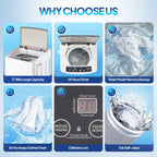 ROVSUN 25LBS Full-Automatic Washing Machine and 3.5CuFt Portable Clothes Dryer Set, Compact Laundry Washer and Dryer Combo Set with Stainless Steel Inner Tub, for Apartment, Dorms, Home