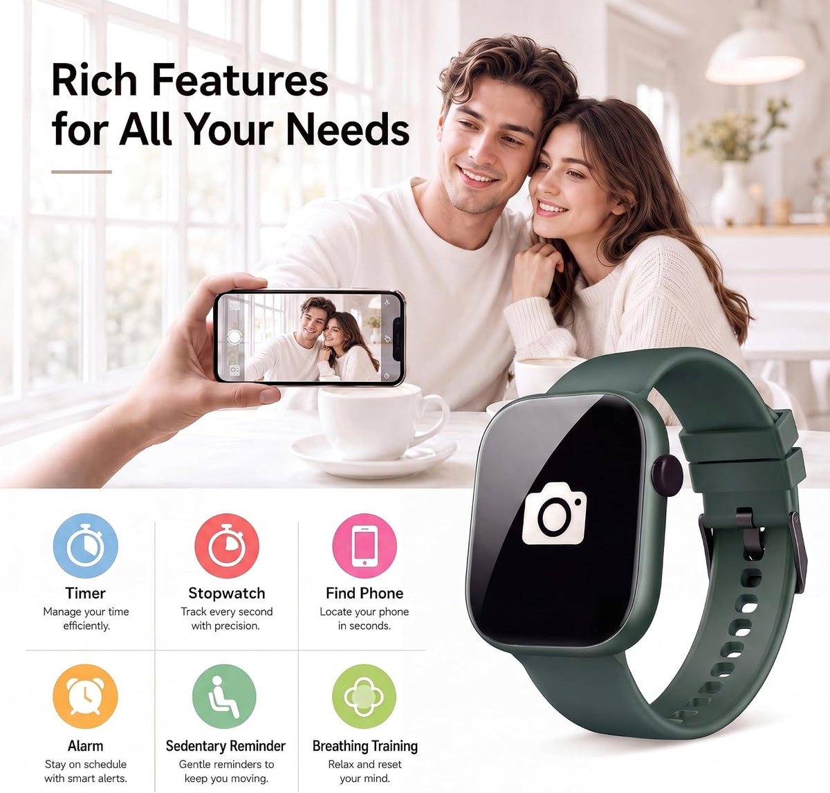 Smart Watch for Women, Bluetooth Answer/Make Calls, 1.83"HD Screen