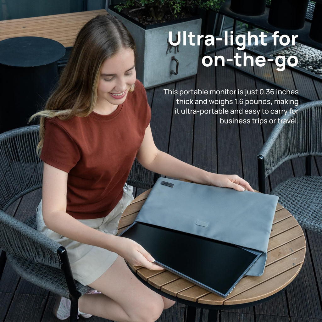 ARZOPA Portable Monitor 15.6" 1920×1080 FHD IPS Portable Monitor for Laptop with Kickstand, Ultra-Slim Second Screen for Laptop/PC/Mac/PS3/4/5/Xbox - USB C & HDMI Connectivity - A1