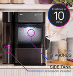 GE Profile Opal Ultra, Countertop Nugget Ice Maker, 1 Gal XL Side Tank, *Amazon Exclusive*, 38 lbs/Day, Pebble Pellet Crushed Ice Machine, WiFi Stainless Steel