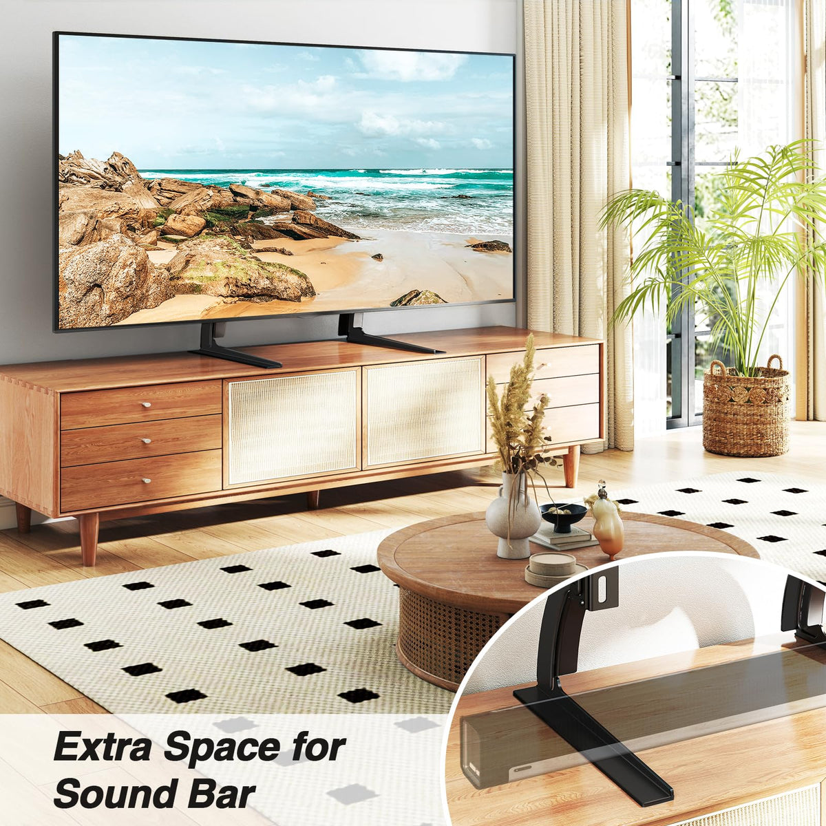 5Rcom Universal Tabletop TV Stand Base for 22-65 Inch Flat Screen TVs