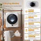 Auertech 3.6 CU. FT Clothes Dryer, Large Capacity Laundry Dryer with 12 Drying Modes & Stainless Steel Tub, Dryer Machine, Electric Dryer with LED Control for Busy Family Home, White