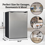 Igloo 2.6 Cu.Ft Mini Fridge with Freezer- Single Door Compact Refrigerator with Glass Shelves for Homes, Dorms & Offices- Keep Snacks, Drinks & Frozen Foods Cool with Temperature Control Fridge- White