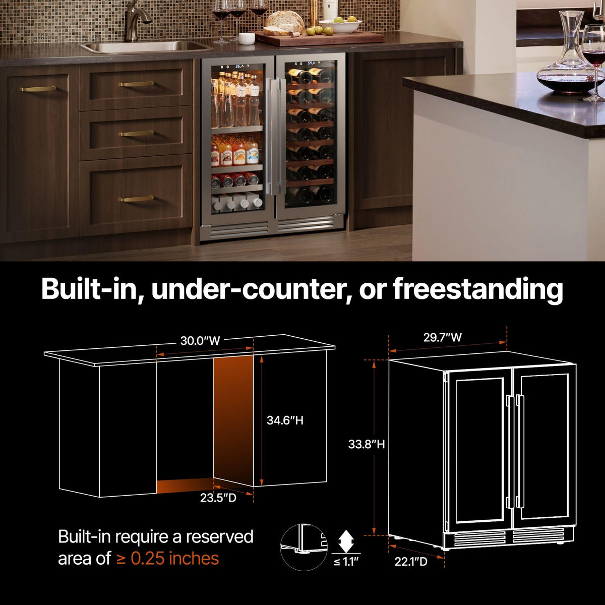 Ca'Lefort 48 Inch Wine & Beverage Refrigerator, 200 Can and 46 Bottle
