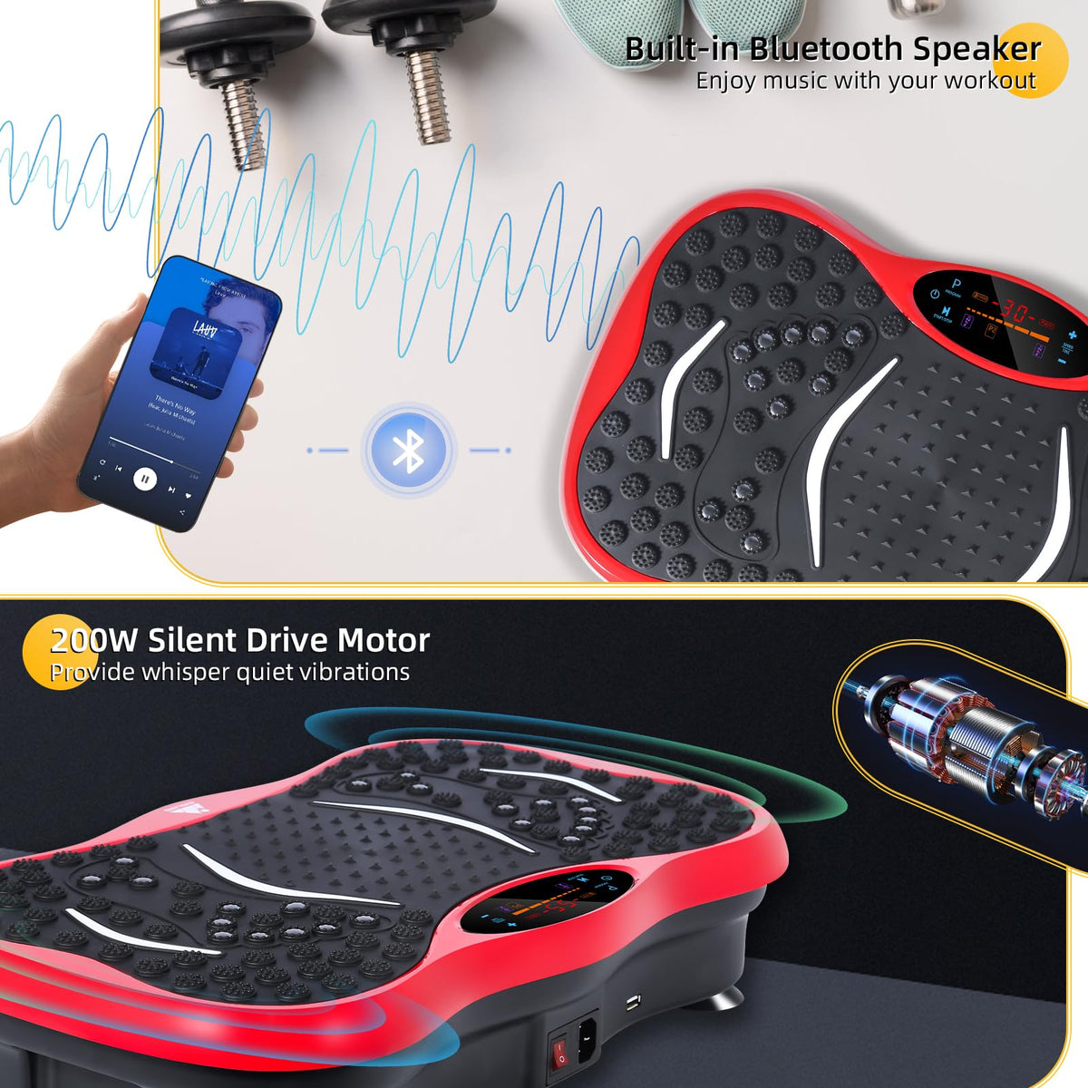 EVOLAND Vibration Plate Exercise Machine, Fitness Vibration Trainer