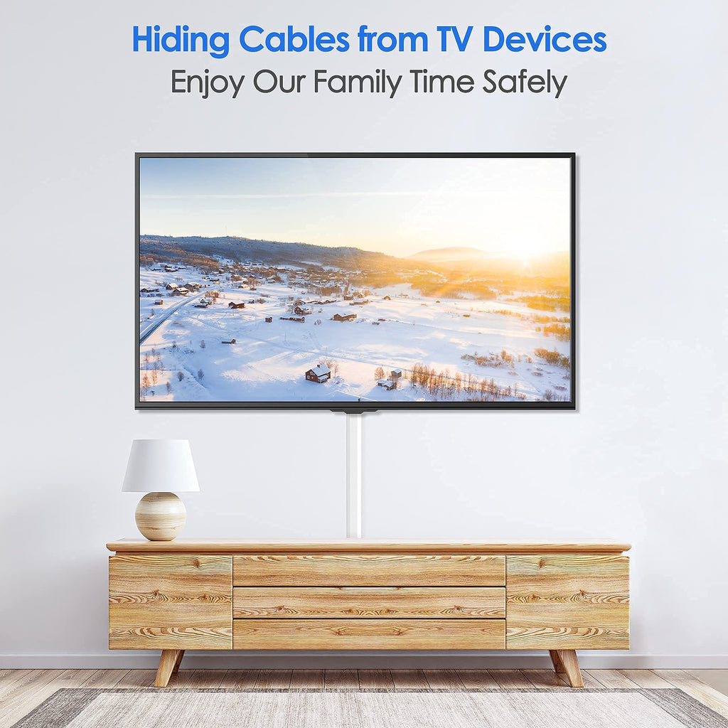 Yecaye TV Cord Hider, 42in Cord Cover Wall Mounted, W1.18in H0.6in, Beige