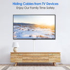Yecaye TV Cord Hider, 42in Cord Cover Wall Mounted, W1.18in H0.6in, Beige