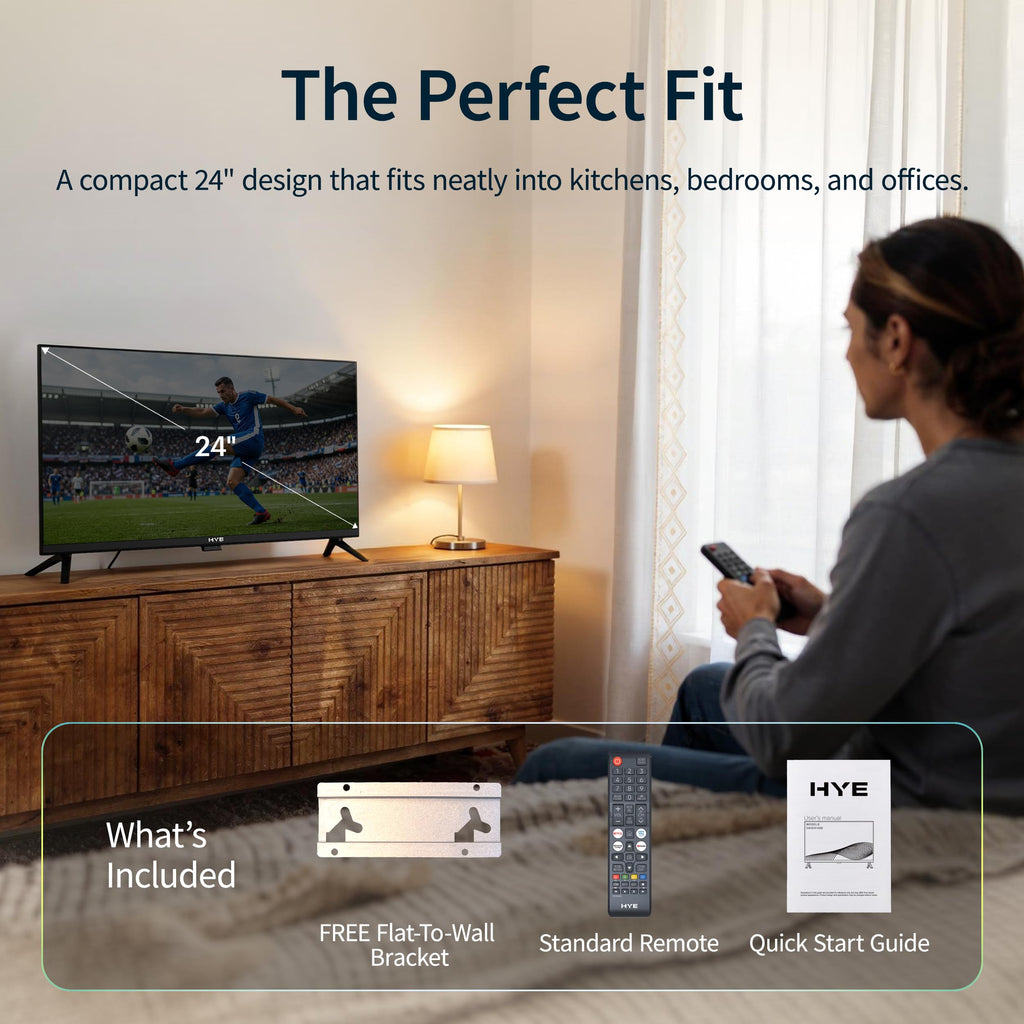 HYE 43" LED Smart TV - 4K Ultra HD, Samsung Tizen OS & Gaming Hub, Black