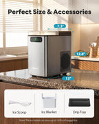 Nugget Ice Maker Countertop 40Lbs/24H Soft Chewable Ice Machine