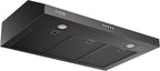 VIKIO HOME Under Cabinet Range Hood 30 Inch, 1200 CFM Dual-Motor Kitchen Vent with LED Lights, Button Control, Ducted Stainless Steel Vent Hood, Reusable 5-Layer Aluminum Filters, Black