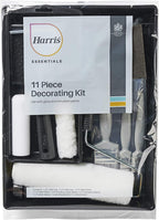 Harris Walls & Ceilings Essentials Decorating Set | 11 Pieces | 9" Roller Sleeve, 4" Roller Sleeve, Sanding Block, 3 Paint Brushes