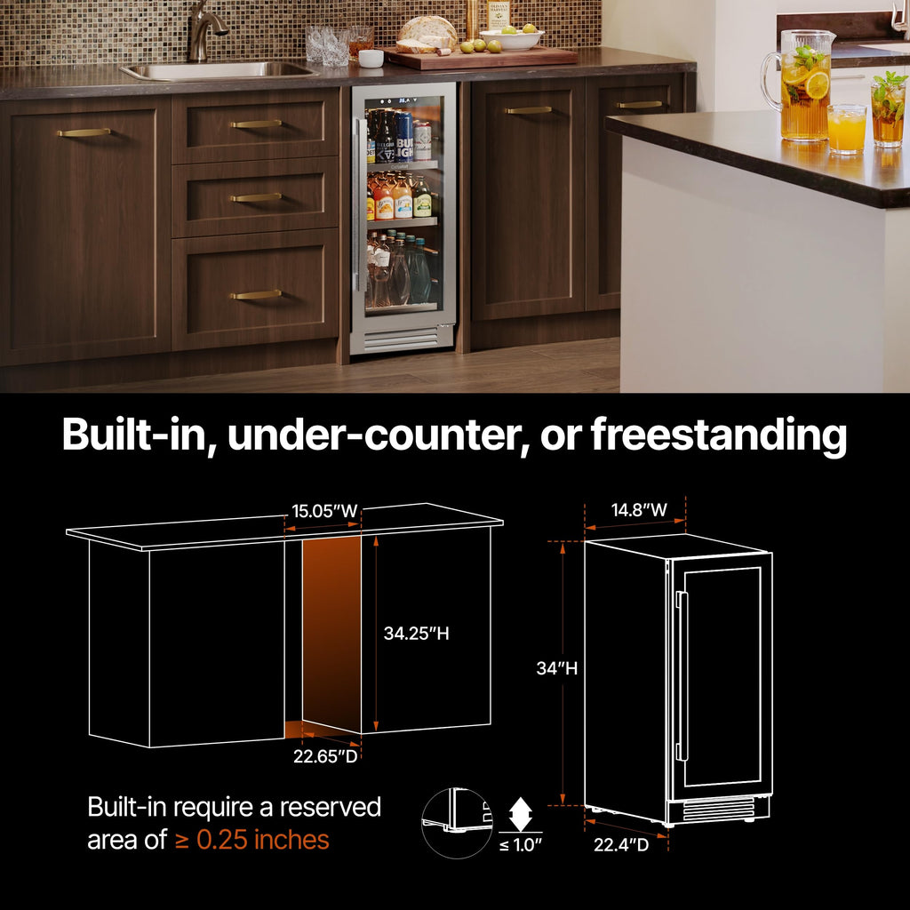 Ca'Lefort 48 Inch Wine & Beverage Refrigerator, 200 Can and 46 Bottle