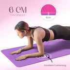 Yogii Yoga Mat - Non-Slip 6mm Thick TPE & Travel-friendly Yoga Mat - Perfect for Home & Gym Exercise Fitness & Pilates - With Laser Alignment Guides for Men & Women
