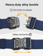 JUKMO Quick Release Tactical Belt, Military Work 1.5" Nylon Web Hiking Belt