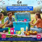 G4GADGET 16cm Freezer Blocks – Pack of 4 – Long-Lasting Reusable Ice Packs for Coolers, Picnic Bags, Travel & Outdoor Adventures – Ideal for Beach & Hiking Trips