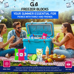 G4GADGET 16cm Freezer Blocks – Pack of 4 – Long-Lasting Reusable Ice Packs for Coolers, Picnic Bags, Travel & Outdoor Adventures – Ideal for Beach & Hiking Trips