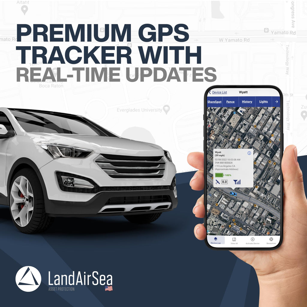 LandAirSea Overdrive GPS Tracker — Extended Life Battery, Magnetic, and Waterproof. Commercial GPS Tracker for Vehicles, Trailers, Equipment, and Assets. Real-Time Global Tracking.