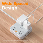 TESSAN PD 20W Surge Protector Extension Cord 5Ft, Flat Plug Power Strip