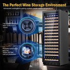 24" Dual Zone Wine and Beverage Refrigerator, Under Counter with Glass Door