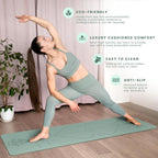 Yogii Yoga Mat - Non-Slip 6mm Thick TPE & Travel-friendly Yoga Mat - Perfect for Home & Gym Exercise Fitness & Pilates - With Laser Alignment Guides for Men & Women