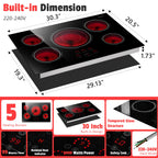 2 Burner Electric Cooktop 110V, 2000W Shard Power