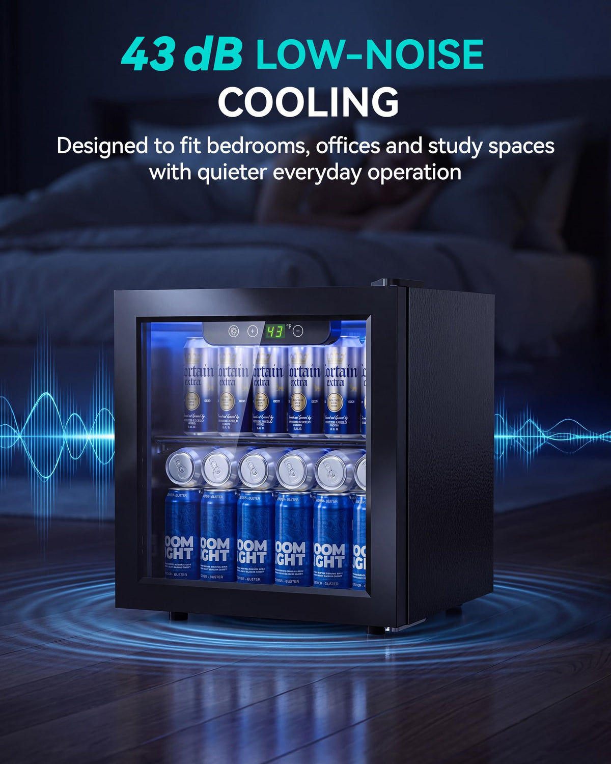 Beverage Refrigerator, 2.47 Cu.Ft Mini Fridge Beverage Cooler