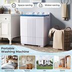 Giantex Portable Washing Machine, 20lbs Capacity, 12lbs Washer and 8lbs Spinner, Compact for Apartment RV, Gray & White, GX20313-PE