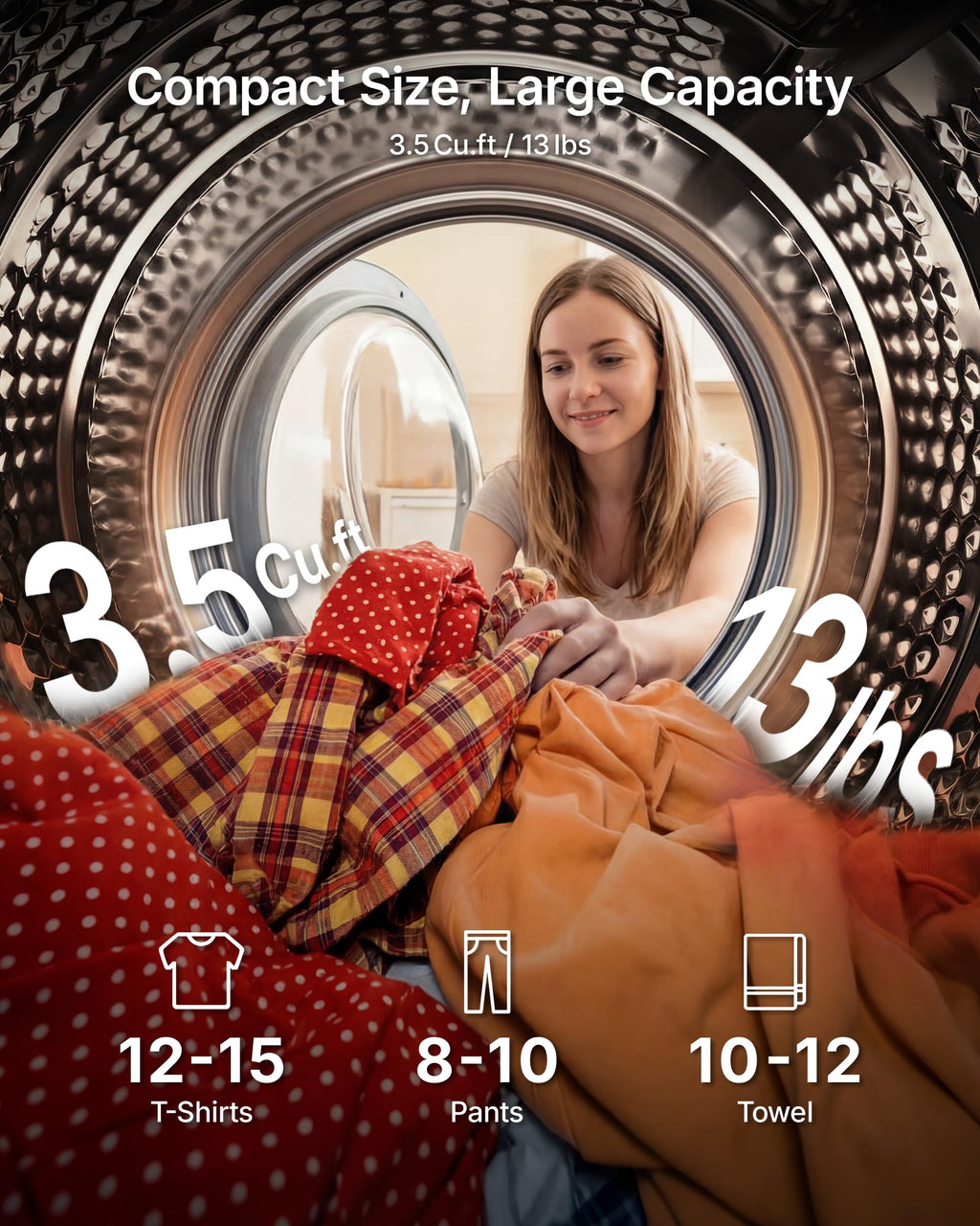 1.5 Cu. Ft. Protable Clothes Dryers with LED Control