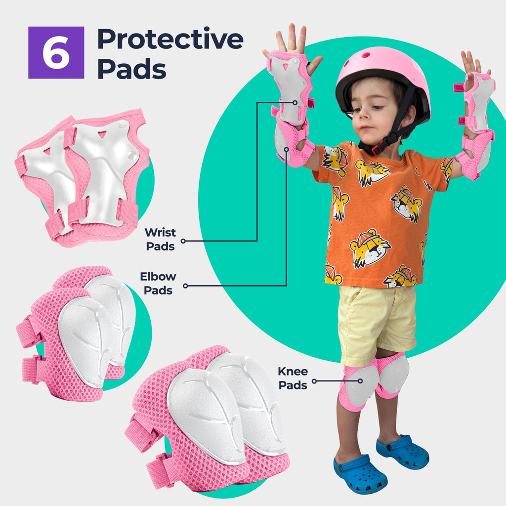 Niftii Bike Helmet & Pads Set for Kids - Cycling Skateboard Ages 3-15