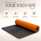 Yogii Yoga Mat - Non-Slip 6mm Thick TPE & Travel-friendly Yoga Mat - Perfect for Home & Gym Exercise Fitness & Pilates - With Laser Alignment Guides for Men & Women