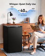 Feelfunn 3.0 Cu.ft Mini Freezer, Small Upright Freezer, Black