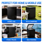Chest Freezer Low temperature quick freeze 14℉ to -40℉ Compact Freezer - 2 Removable Baskets Match Day Parties, Home Bar Game Day &Beaded Ice Cream & Frozen Storage (Red, 1.8 Cubic Feet)