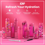 ION8 Lightweight Steel Kids Water Bottle, 400ml/13oz, Purple Unicorns