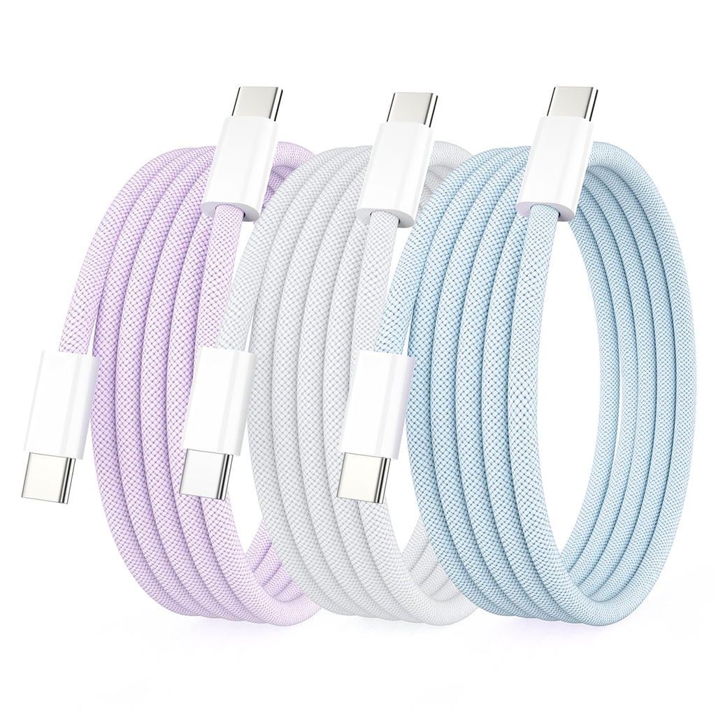 3Pack 1M USB C to USB C Charging Cable Apple 60W 5A usb c fast charger cord