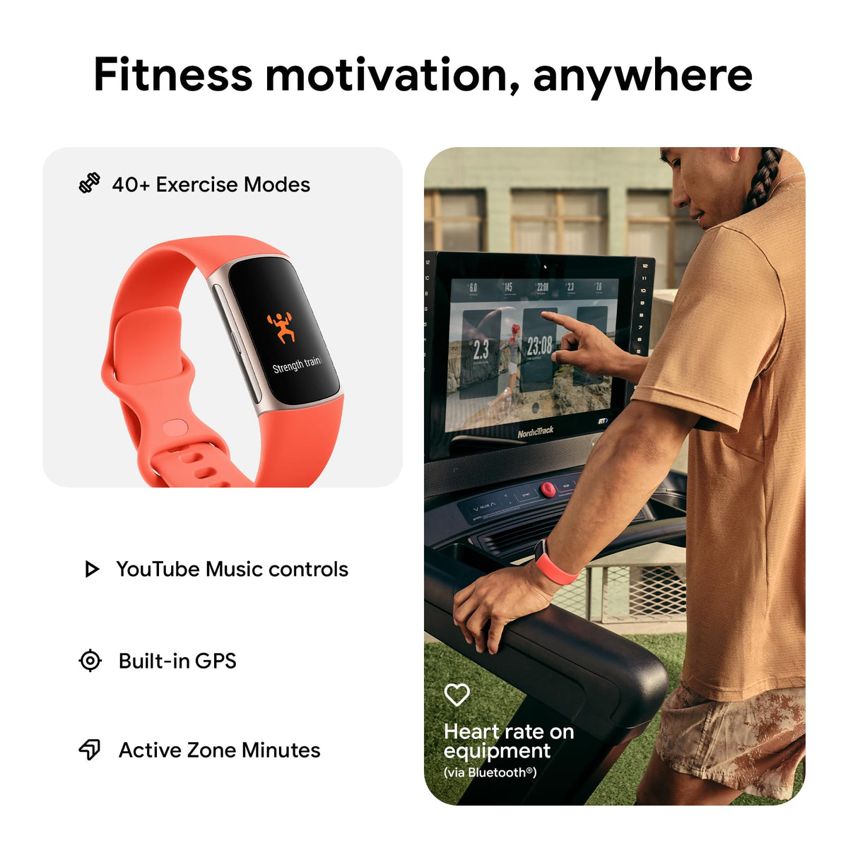 Fitbit Google Charge 6 Activity Tracker with 3 Months Google Health Membership Included, 7 Days Battery Life and Google Wallet and Maps, Obsidian/Black Aluminum