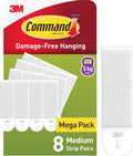 Command Picture Hanging Strips, Medium, 8 Pairs (16 Adhesive Strips)