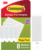 Command Picture Hanging Strips, Medium, 8 Pairs (16 Adhesive Strips)