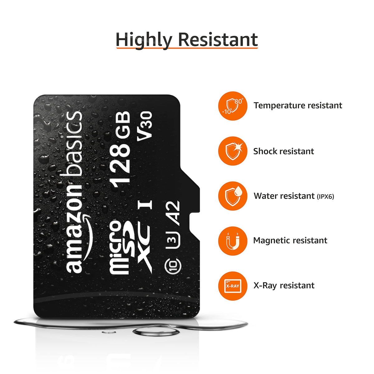 Amazon Basics microSDXC Memory Card, 64GB, A2, U3, 100MB/s Read Speed, Black, 2-Pack