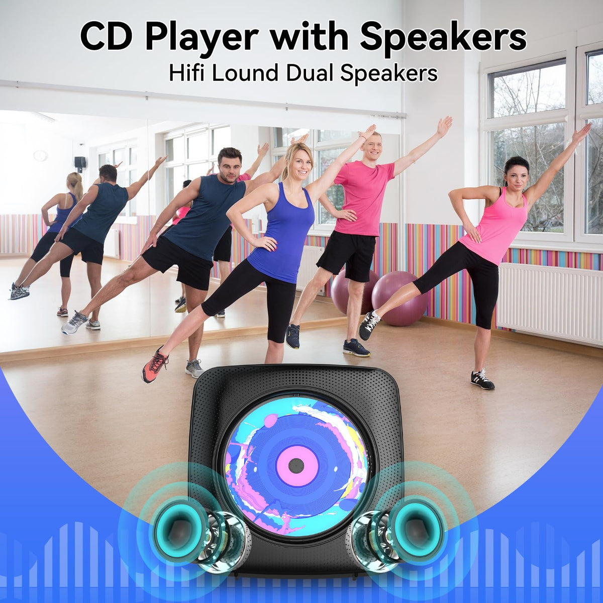 CD Player Portable: Kegaudio CD Players for Home with Speakers Bluetooth