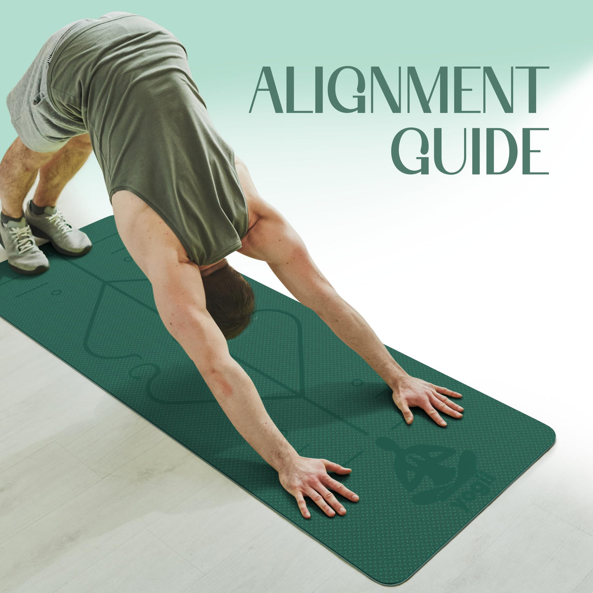 Yogii Yoga Mat - Non-Slip 6mm Thick TPE & Travel-friendly Yoga Mat - Perfect for Home & Gym Exercise Fitness & Pilates - With Laser Alignment Guides for Men & Women