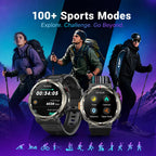 Blackview Military Smart Watch for Men (Answer/Make Calls), 1.45" Fitness Tracker with 100-Day Battery/Flashlight/Compass/Heart Rate/SpO2/Sleep, 150+ Sports IP68 Waterproof Smartwatch for iOS Android