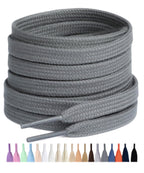 Stepace 2 Pairs Cotton Flat Shoe Laces 8mm Wide Shoelaces for Sneaker