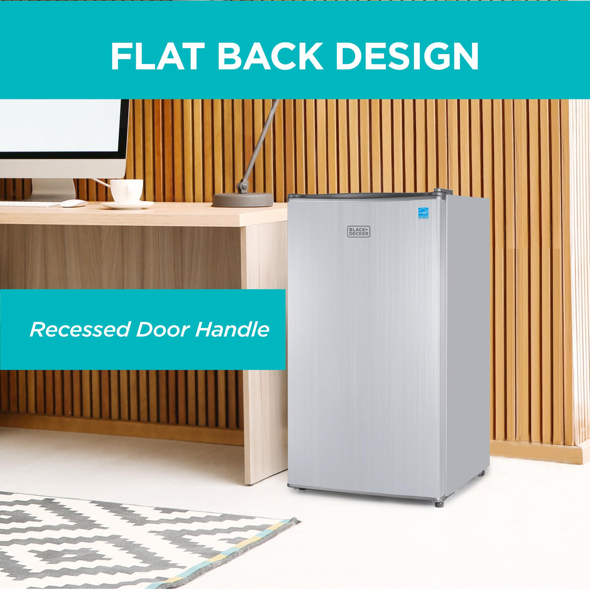 BLACK+DECKER 2.5 Cu. Ft. Compact Refrigerator, BCRK25V, Stainless Look