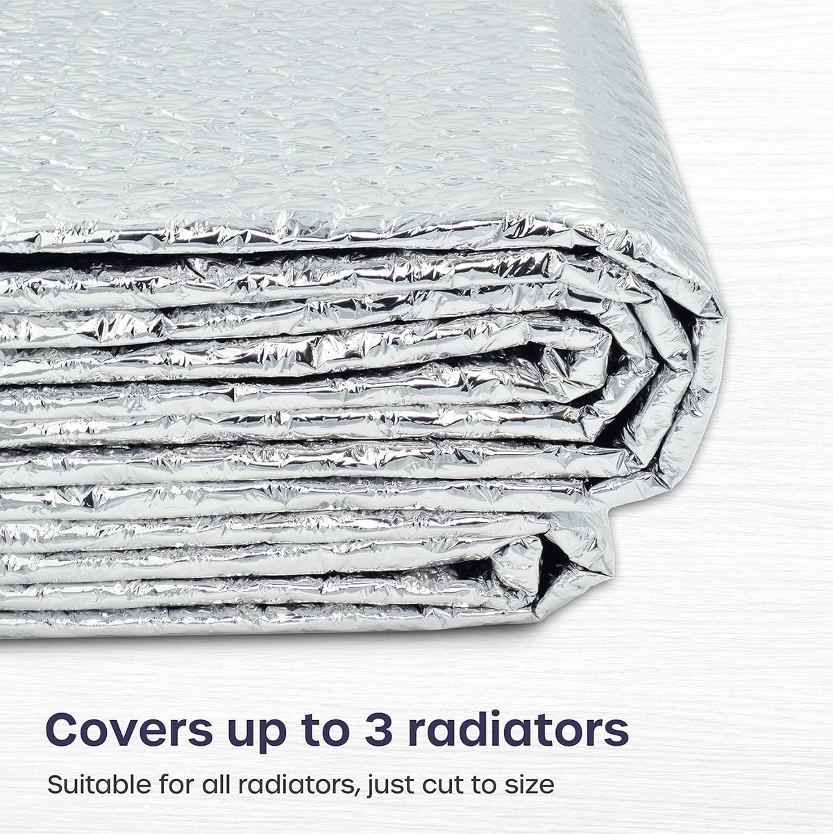 Radiator Foil 5m x 60cm - 1 Pack Folded Radiator Reflector Panels for Enhance Heat Efficiency - Energy Saving Insulation Foil and Radiator Heat Deflector for Home Heating with Adhesive Pads
