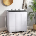 Giantex Portable Washing Machine, 20lbs Capacity, 12lbs Washer and 8lbs Spinner, Compact for Apartment RV, Gray & White, GX20313-PE